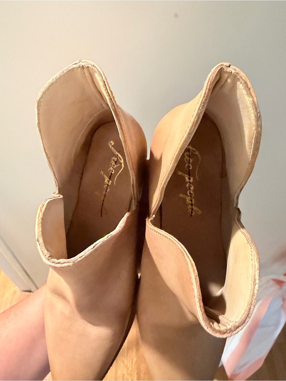 Free People Women's Beige/Tan Suede Ankle Booties